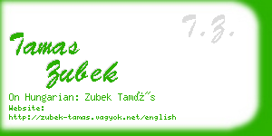 tamas zubek business card